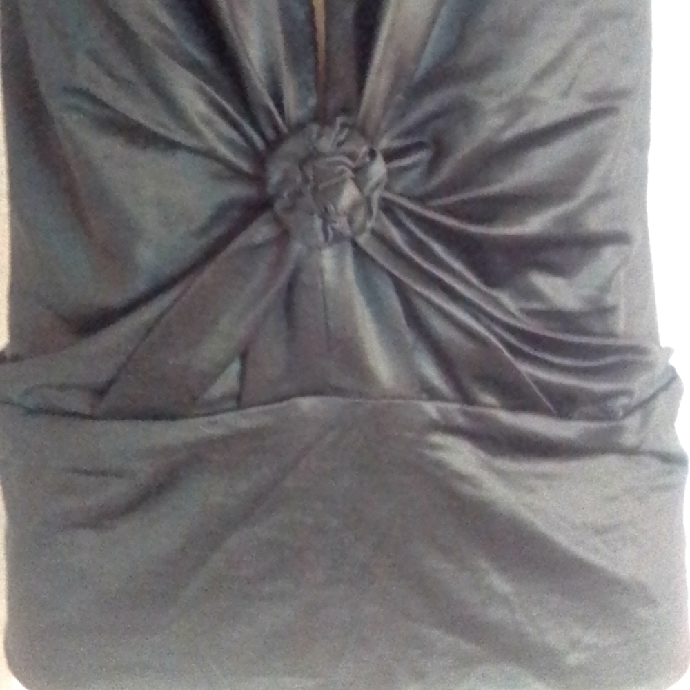 "Black Halo" Med black Halter top. Silver designed back. - Picture 6 of 7